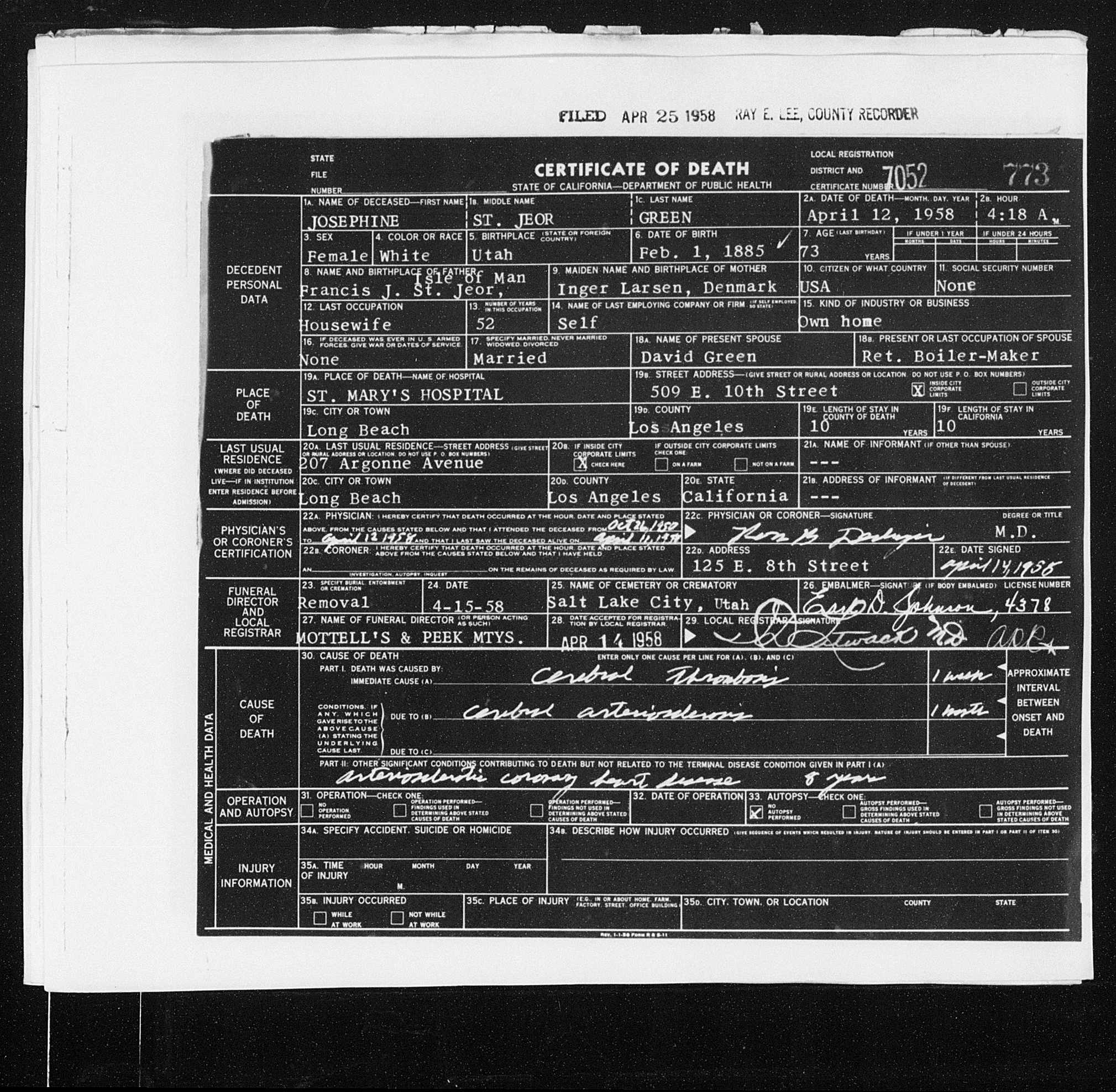 Josephine De St Jeor